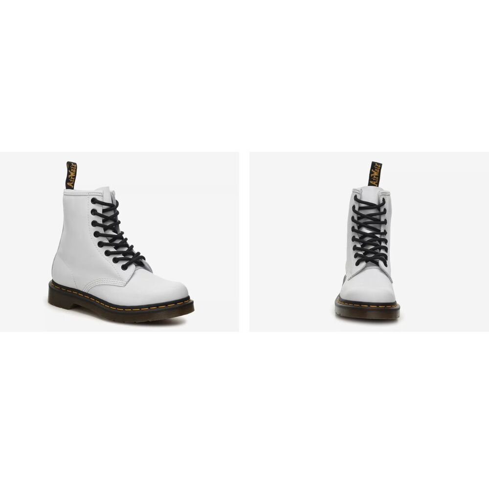 NWT's Dr Martens 11821 Leather Lace Up Combat Boots 8 Eye White Womens Size 8